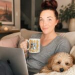 Business owner repurposing one blog post into Pinterest, Instagram, Threads, YouTube, and AI-friendly content while planning a multi-platform content strategy.