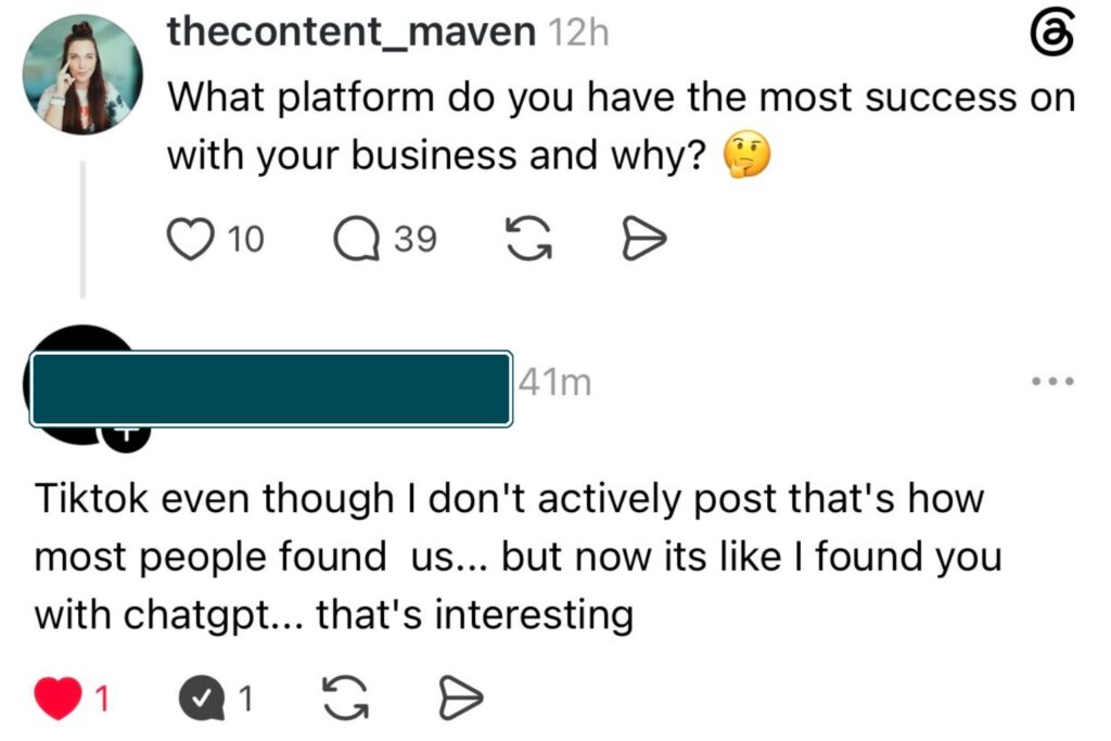 Business owner repurposing one blog post into Pinterest, Instagram, Threads, YouTube, and AI-friendly content while planning a multi-platform content strategy.