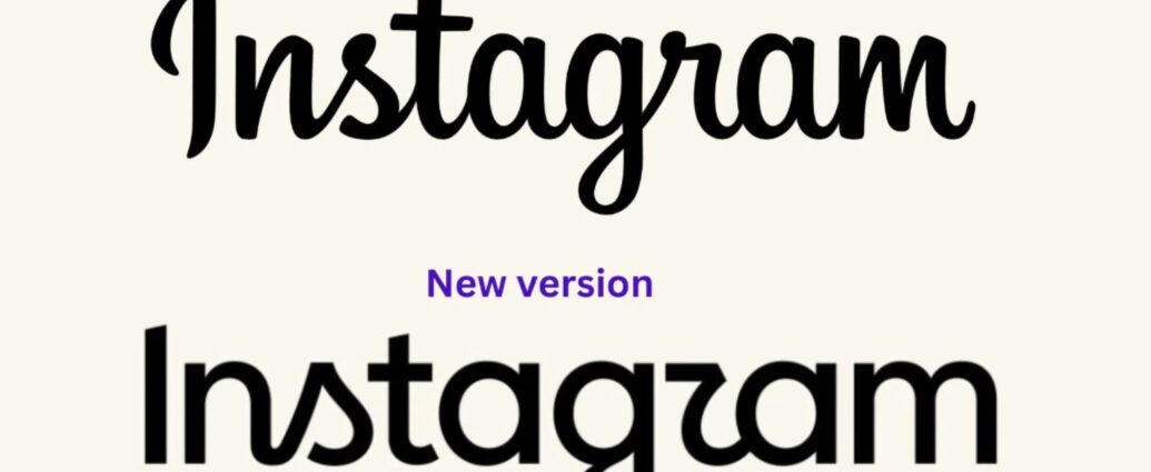 Instagram's updated wordmark displayed alongside the previous version to illustrate the branding change.