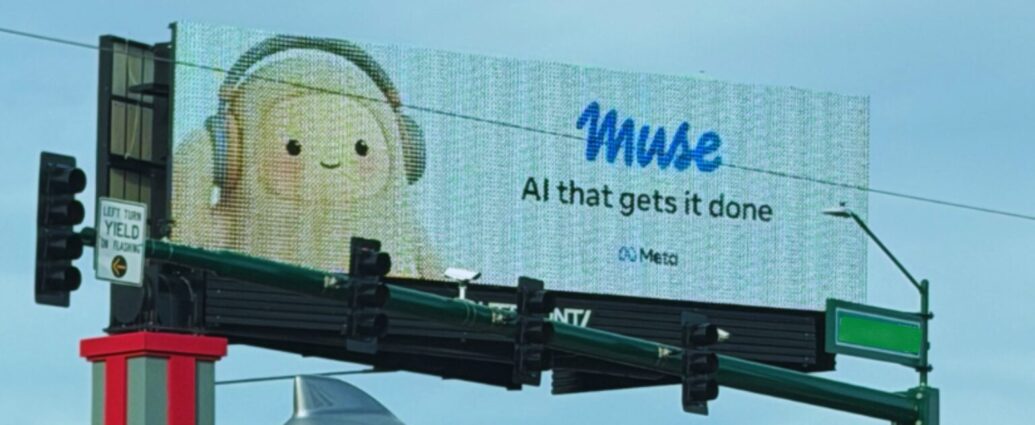 Meta Muse “AI that gets it done” billboard advertising Meta's new AI agent